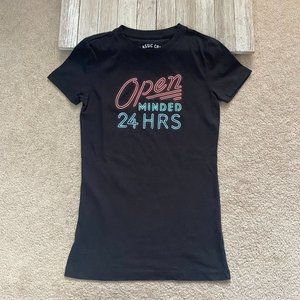 Aeropostale Aero Juniors S Classic Crew Open Minded 24 Hours Hrs T-Shirt Tee